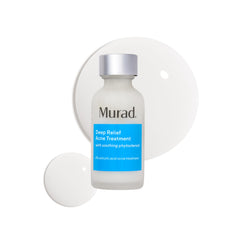 Murad Deep Relief, bote frontal para tratamiento de acné con alivio suave para la piel.