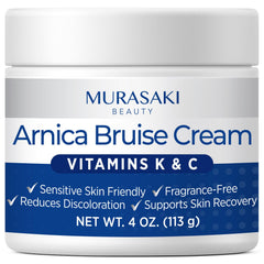 MURASAKI BEAUTY Crema arnica para moretones, bote 4oz, puede ayudar a disminuir la decoloración.