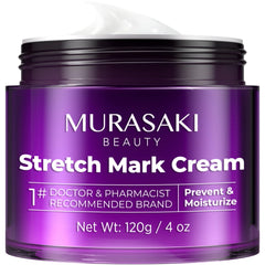 MURASAKI BEAUTY crema antiestrías en botella para prevención durante el embarazo.