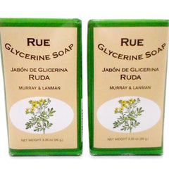Murray & Lanman Rue Jabon de glicerina, empaque con dos barras para uso diario suave.