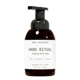 Muse Apothecary Rituales de manos: botella espumosa para limpieza suave con aroma relajante.