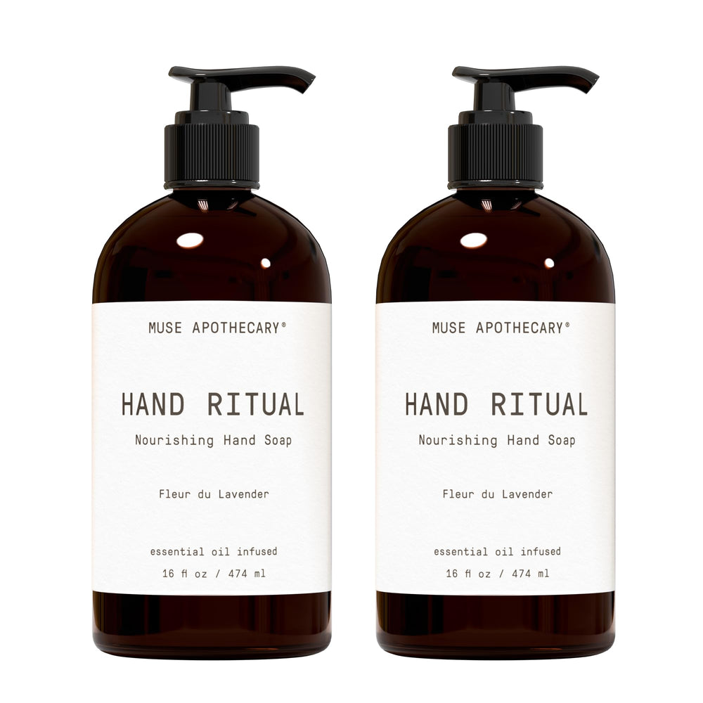 Muse Apothecary Hand Ritual: botella frontal, aroma suave para ritual diario de cuidado de manos
