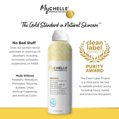 MyChelle Sun Shield Clear Spray con arcilla bentonita controla grasa y brillo.