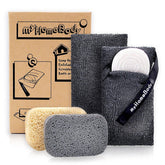 myHomeBody bolsa exfoliante de bolsillo grafito para exfoliar y ahorrar jabón en la ducha