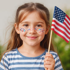 Mysense brillo corporal rojo blanco azul, efecto dinámico para celebraciones patrióticas