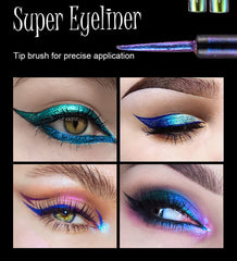 Delineador Mysense con brillo metálico dorado para un look festivo.
