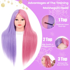 Pelo morado-rosa para practicar estilos llamativos