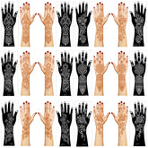 Mzstgh kit de plantillas para henna: 12 hojas con diseños florales para manos.