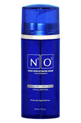 N1O1 serum activador de óxido nítrico en botella, hidratación suave para la piel.
