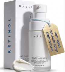 NAELI crema retinol noche en frasco, mejora la firmeza de la piel.