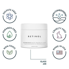 NAELI Crema de Retinol Noche, ingredientes hialurónicos visibles, ayuda a hidratación y elasticidad.