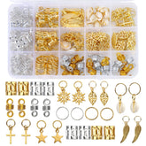Nafaboig cuentas para trenzas oro, embellece peinados con durabilidad.