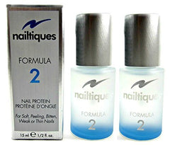 Nailtiques Fórmula 2, botellas de 0,5 onzas, fortalecen uñas frágiles y mejoran la resistencia.