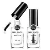 Nailshion base cristal claro protege uñas y evita manchas.