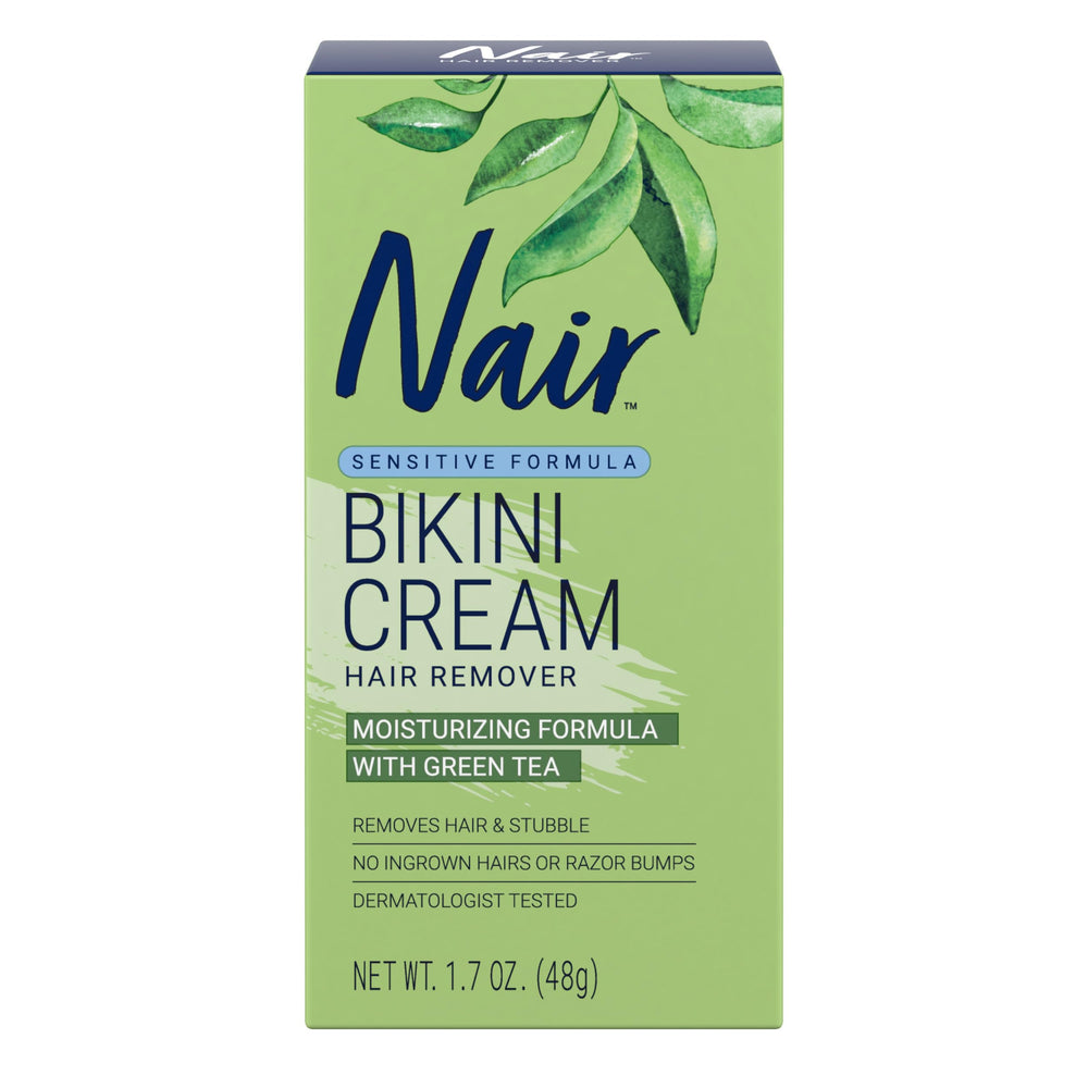 Nair crema bikini té verde sensitiva: elimina vello suave sin irritación.
