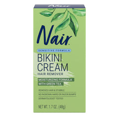 Nair crema bikini té verde sensitiva: elimina vello suave sin irritación.