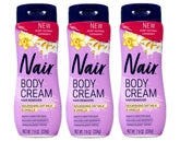 Nair crema corporal remover pelo con avena y vainilla, piel suave tras la aplicación