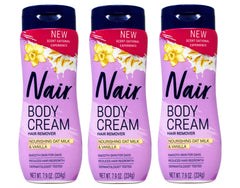 Nair crema corporal remover pelo con avena y vainilla, piel suave tras la aplicación