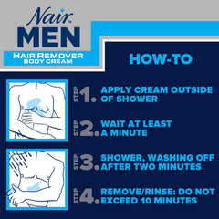 Texture crème de Nair Men – application facile et résultat confortable.