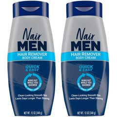 Nair Men Crème Dépilatoire pour Corps, emballage pack de 2, pratique sous la douche.