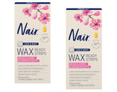 Nair tiras de cera listas para piernas y cuerpo, depilación rápida.