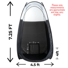 Naked Sun carpa bronceado negro interior amplio para sesiones profesionales sin restricciones