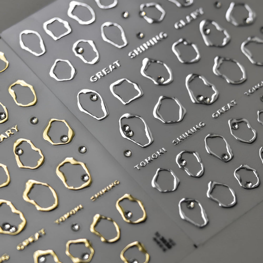 Namrec estampa uñas plata dorado 5D relieve para uñas con brillo duradero