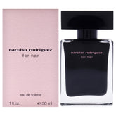 Narciso Rodriguez Para Ella, frasco rosa, aroma diario elegante.