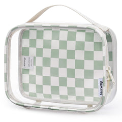 Narwey bolsa de aseo transparente para viaje, vista frontal, ver productos de un vistazo