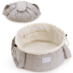 Narwey bolsa maquillaje acolchada barril para viajar y organizar cosméticos.