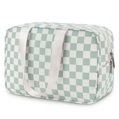 Narwey bolsa de viaje grande en cuadros mint, ordena cosméticos y aseo.