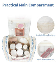 Narwey exterior con cuatro cremalleras para acceso rápido a cosméticos.