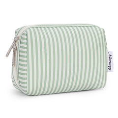 Narwey neceser mini rayas mint, compacto para bolso y maquillaje diario.