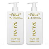 Native 2 en 1, botella Aire Otoño, suaviza y fortalece el cabello.