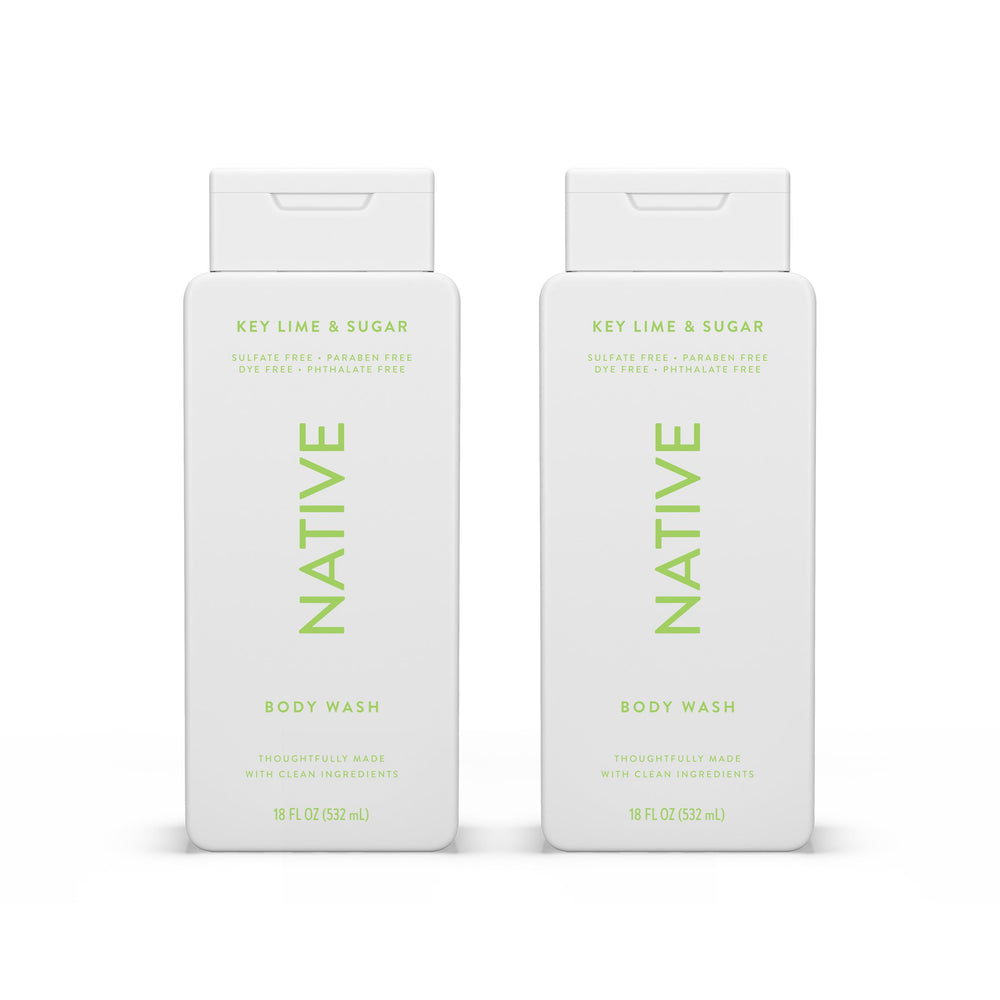 Native Body Wash Key Lime & Sugar bottle with refreshing aroma for a spa-like shower