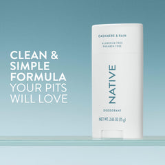 Native Cashmere & Rain application close-up highlights smooth, non-greasy texture on skin.