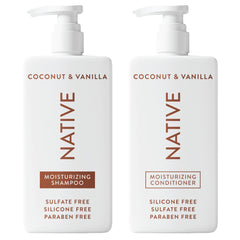 Native shampoing coco vanille: flacon élégant pour une routine hydratante.