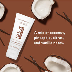 Aroma de coco y vainilla en Native desodorante en crema.