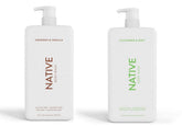 Gel de ducha Native Coco-Vainilla, botella con dispensador para uso diario suave.