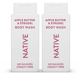 Native gel de ducha mantequilla de manzana: botella con espuma suave para piel hidratada.