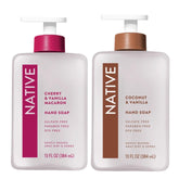 Native hand soap duo bottle featuring Cherry & Vanilla Macaron for refined wash