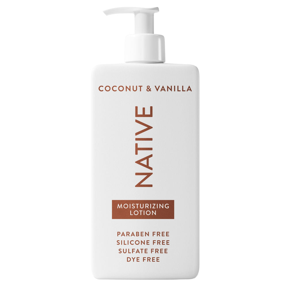 Native loción corporal con dispensador ofrece hidratación suave para uso diario
