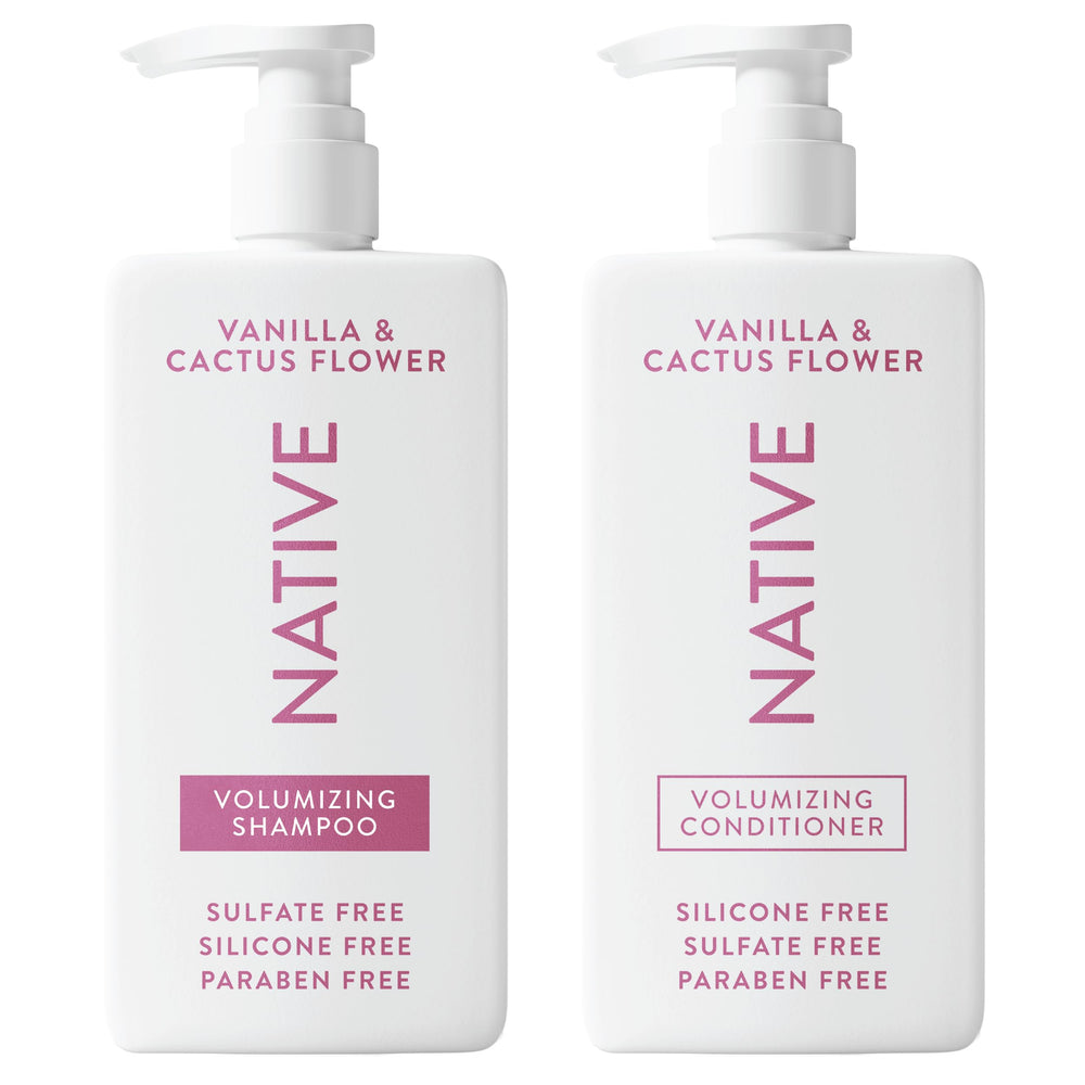 Native Shampoing 2-en-1 vanille et fleur de cactus, deux bouteilles pour cheveux faciles à coiffer