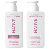 Native Shampoing 2-en-1 vanille et fleur de cactus, deux bouteilles pour cheveux faciles à coiffer