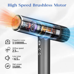 Natrial secador iónico de 1600 W ofrece potencia para secado rápido.