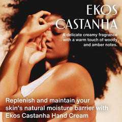 Natura Crema de Manos Castanha, aceite de nuez de Brasil para nutrición de la piel.