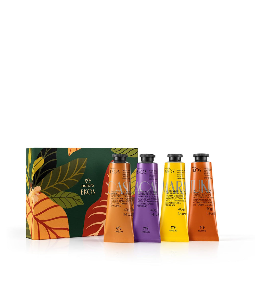 Natura Ekos Quatuor Mains emballage prêt à offrir, élégant et pratique.