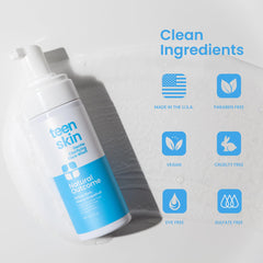 Wet face and apply Natural Outcome Teen Skin Face Wash for refreshing cleansing.