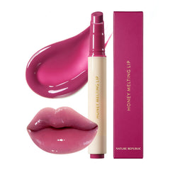 Nature Republic Labial Honey Melting Textura Miel; hidratación suave para labios secos.