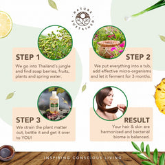 Nature Sustained Envase reciclable con energía renovable, cuidado responsable.